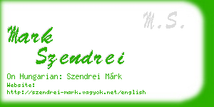 mark szendrei business card