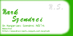 mark szendrei business card